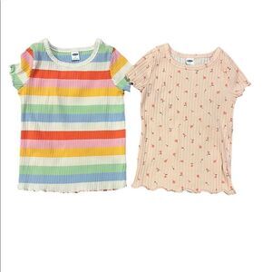 Old Navy Short Sleeve Lettuce-Edged Tee  Girls Tops sz 4